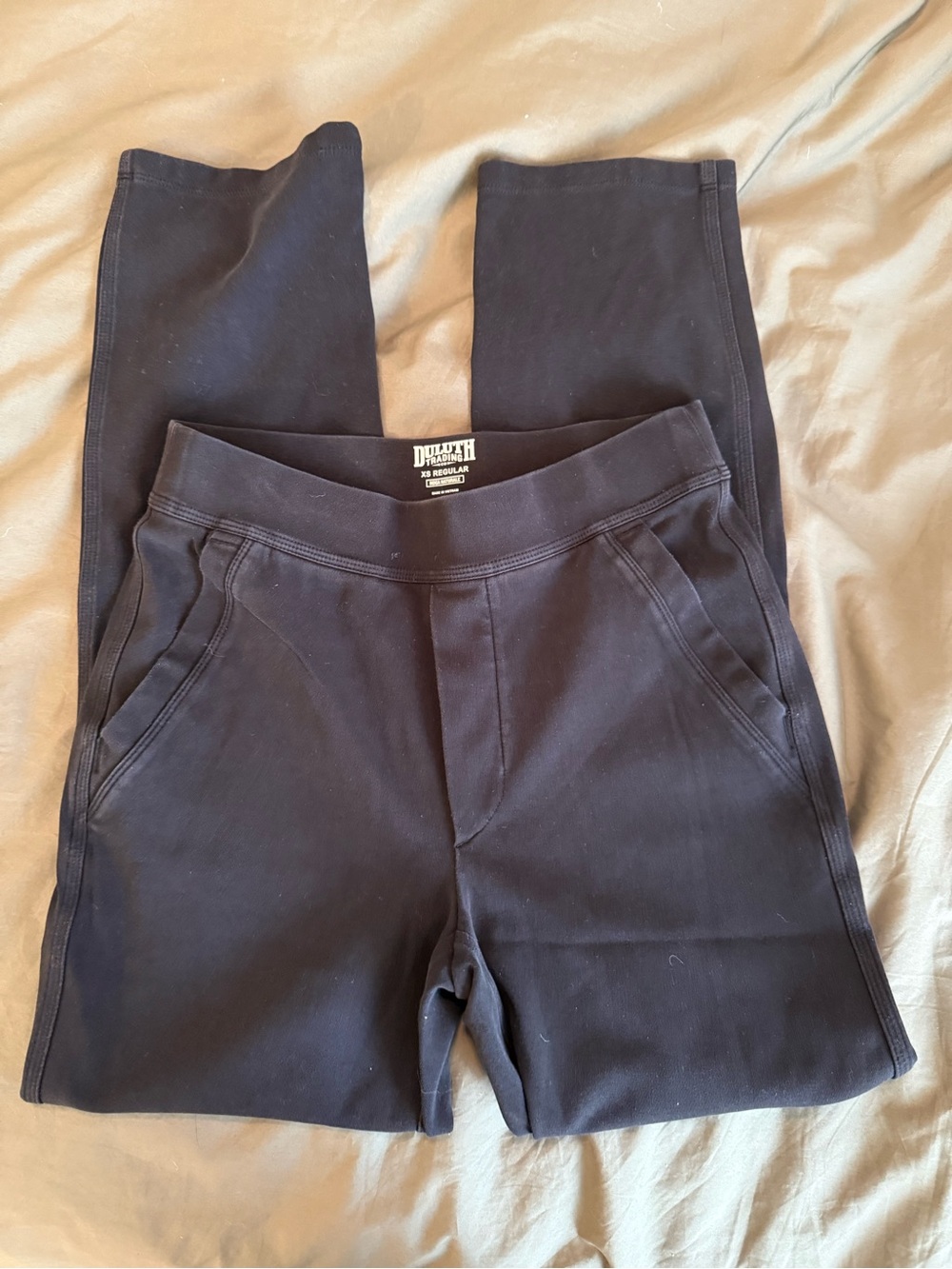 Duluth Trading Co Womens cotton Black Stretch Knit Pants